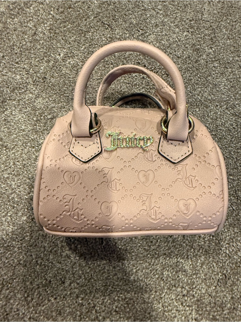 Juicy Couture Pink Embossed Mini Satchel with Gold Logo